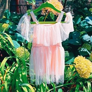 Peach Tulle Glitter Dress